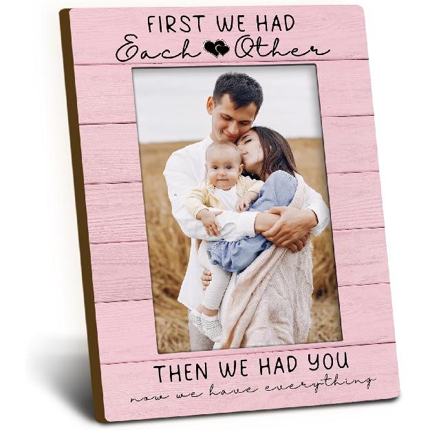 Baby Picture Frame 4x6, Family Wooden Picture Frame, Families Frames, New Baby Gifts, Newborn Babies Gifts, First We Had Each Other Family Decorative