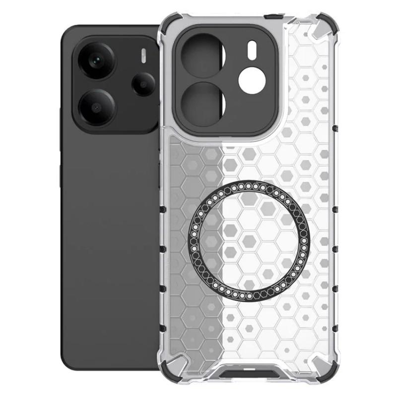 For Xiaomi Redmi Note 14 4G (163.25x76.55x8.16mm) Case Compatible with MagSafe WANLONFENG FC Series TPU+PC Phone Cover with Tempered Glass