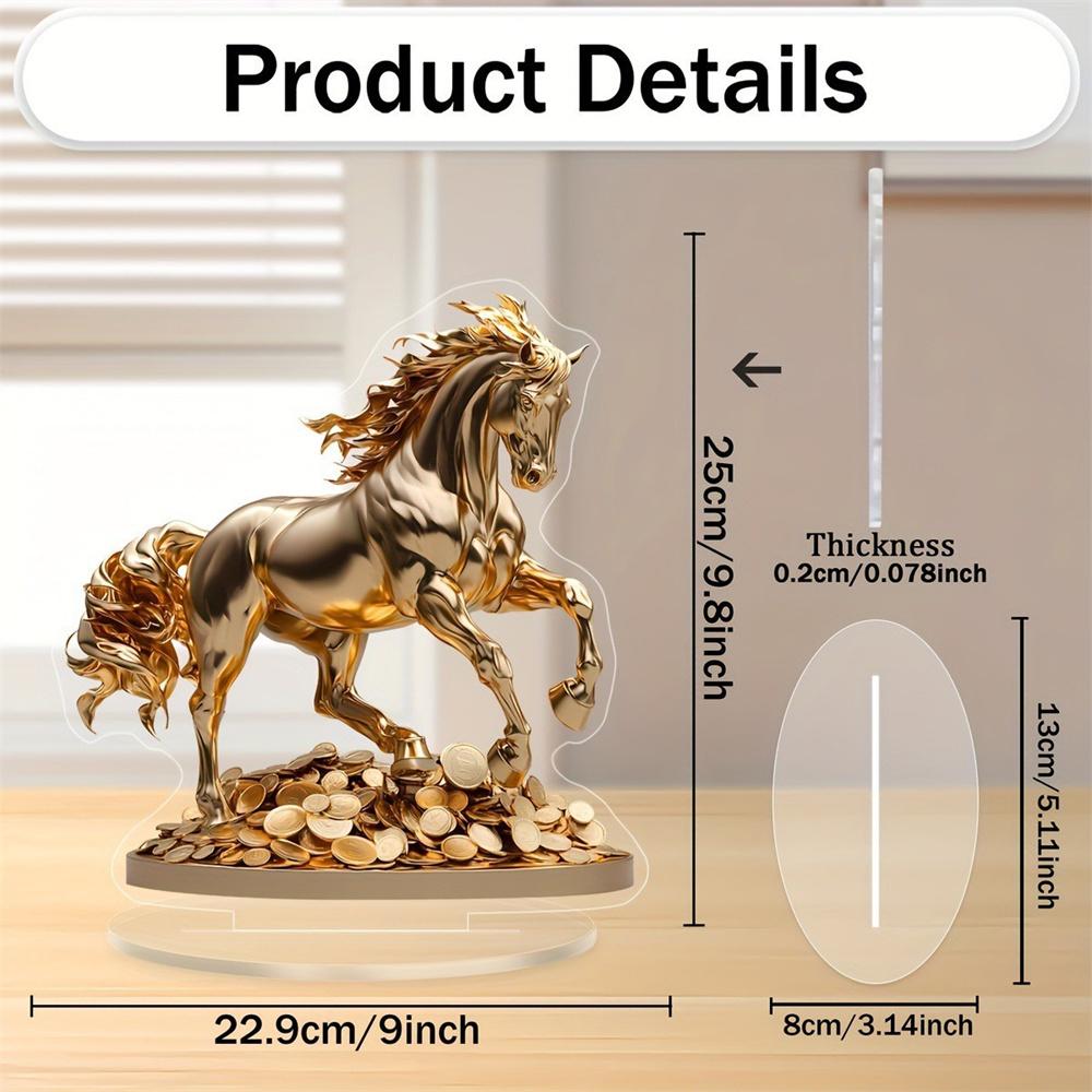 2D плоская статуэтка лошади, водонепроницаемая, креативная, декоративная, для рабочего стола, столешницы, для офиса, окна, камина, полки