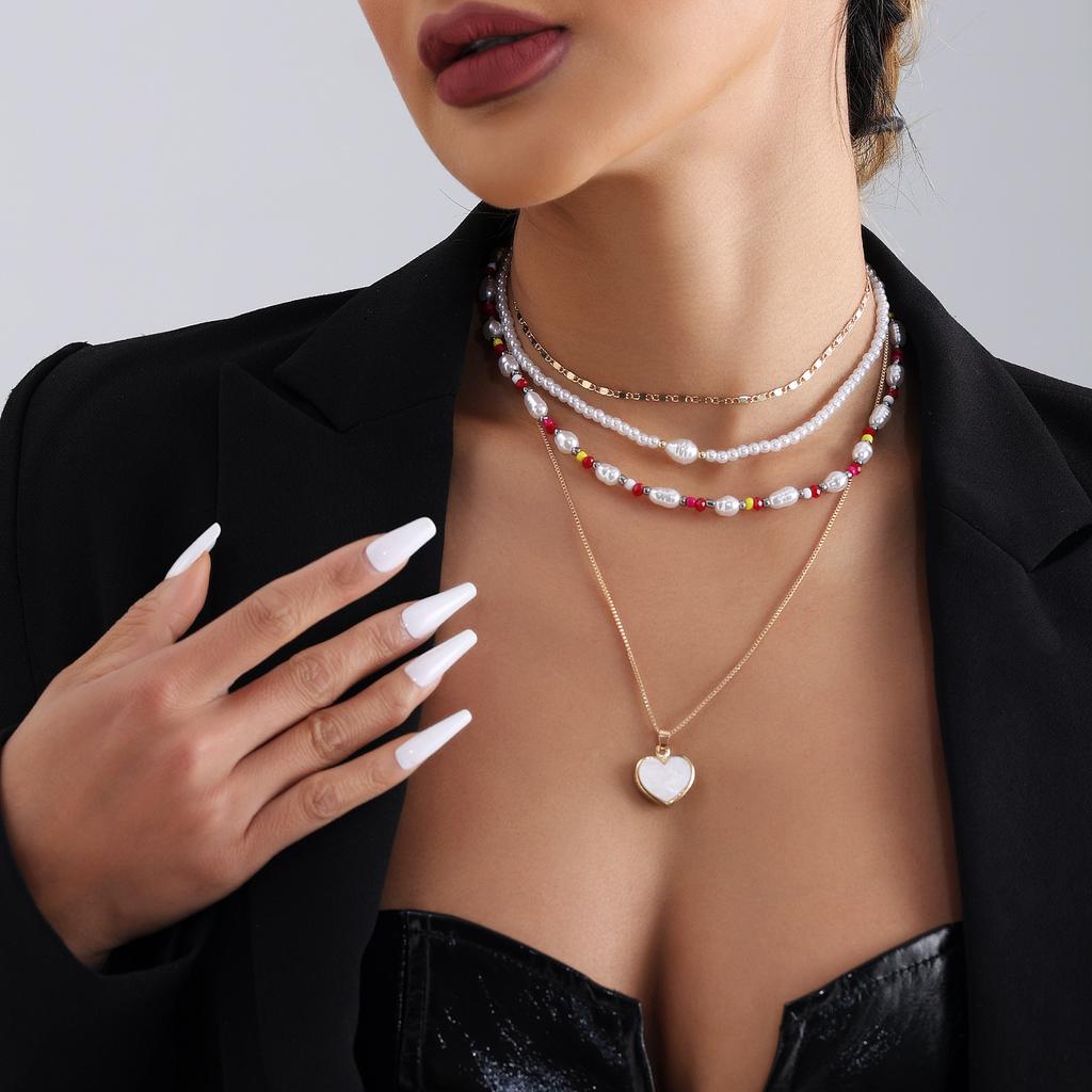 Cross-Border Jewelry, Bohemian Multi-Layer Handmade Beaded Neck Chain, Trendy Matching Women'S New Stacked Necklaces