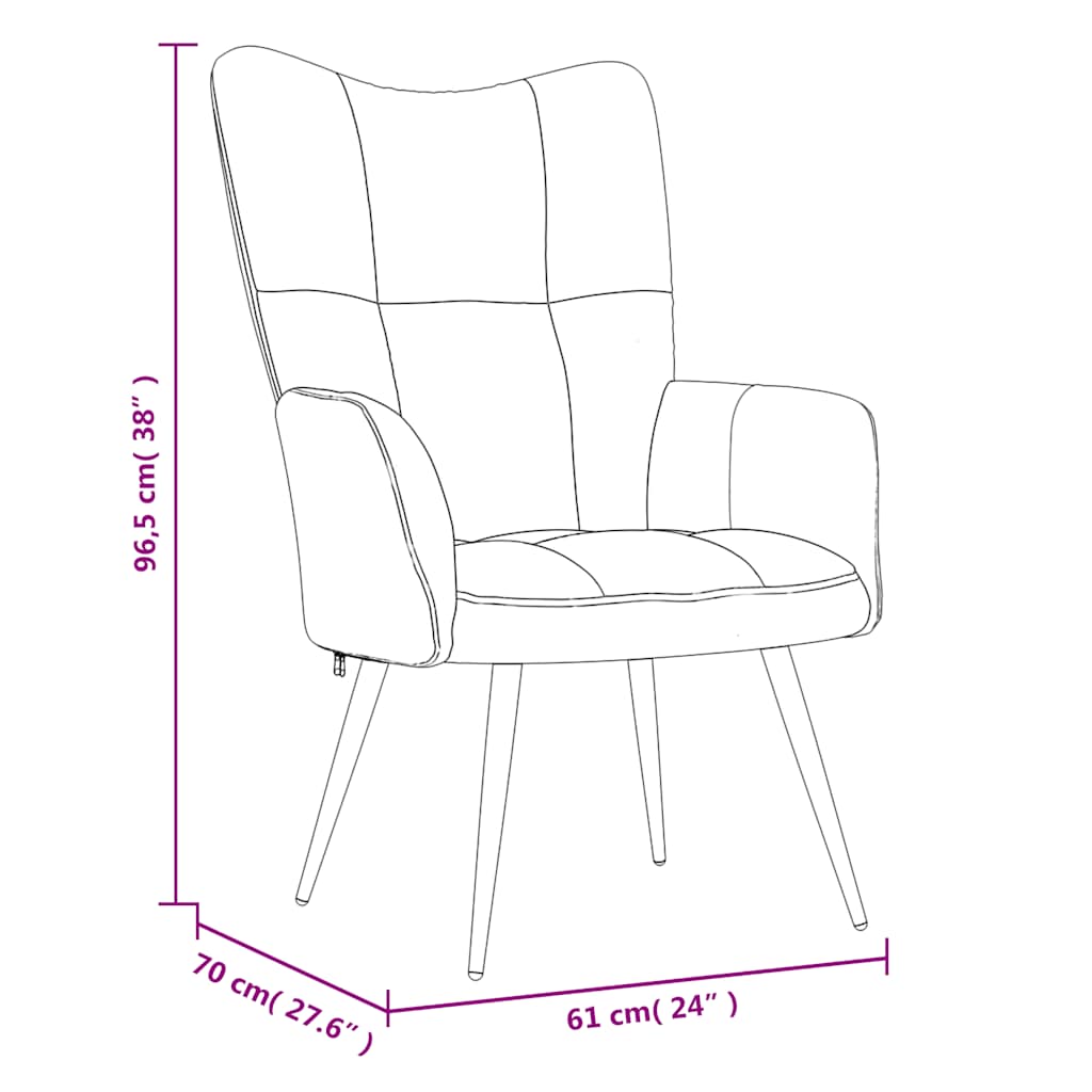 Vidaxl Armchair, Blue, Upholstered In Velvet