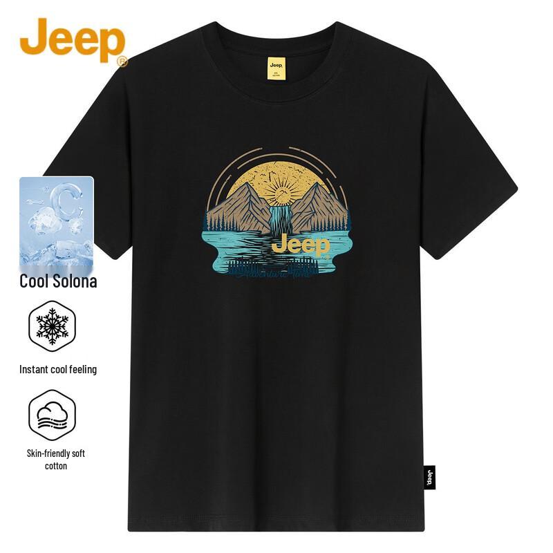 JEEP Men s Heavyweight Drop Shoulder Short Sleeve T-Shirt L