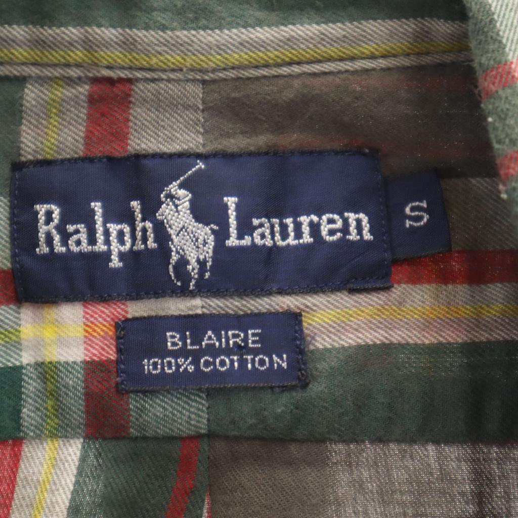 RALPH LAUREN Check Pattern Short sleeve Button down shirt S BLAIRE Men's Used