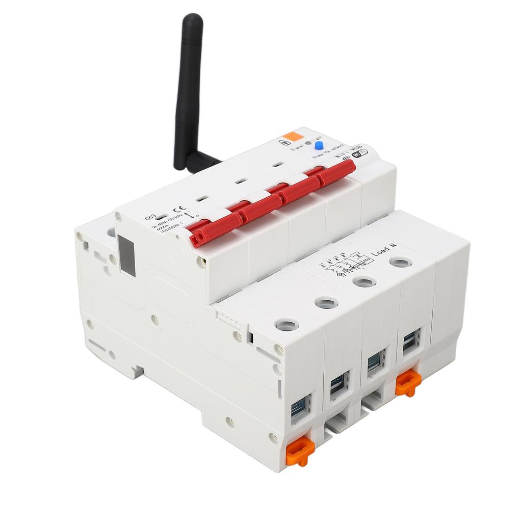 WiFi Circuit Breaker 4P Leakage Protection Switch Remote Control Electricity Metering Switch AC400V 50 60HZ 63A