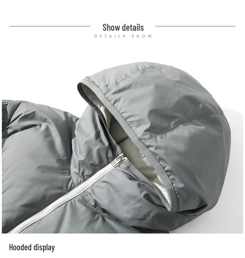Unisex Hooded Color Block Winter Cotton Jacket, Thickened and Trendy Loose Fit.