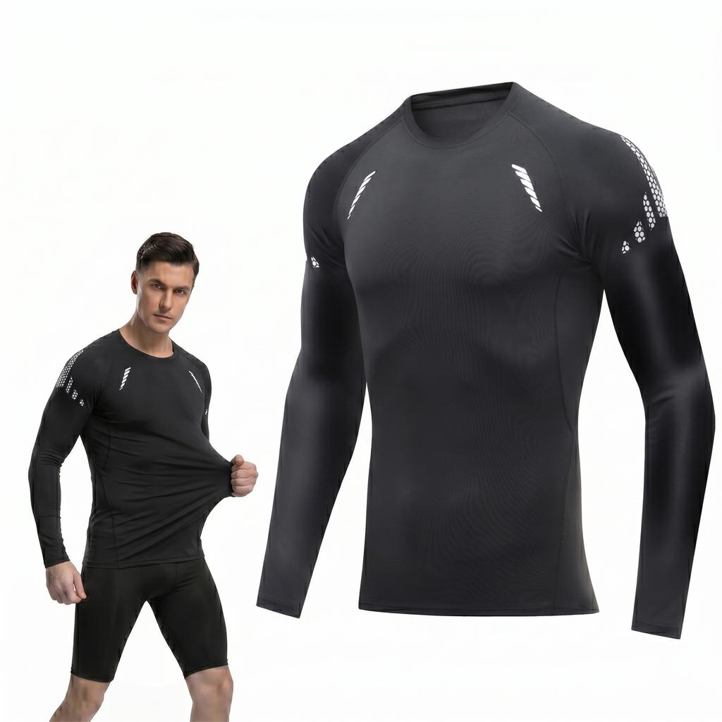 Men's Long Sleeve Swim Shirt Rash Guard Quick Dry UV Protection Surfing Beachwear for Swimming Water Sports and Outdoor Activities