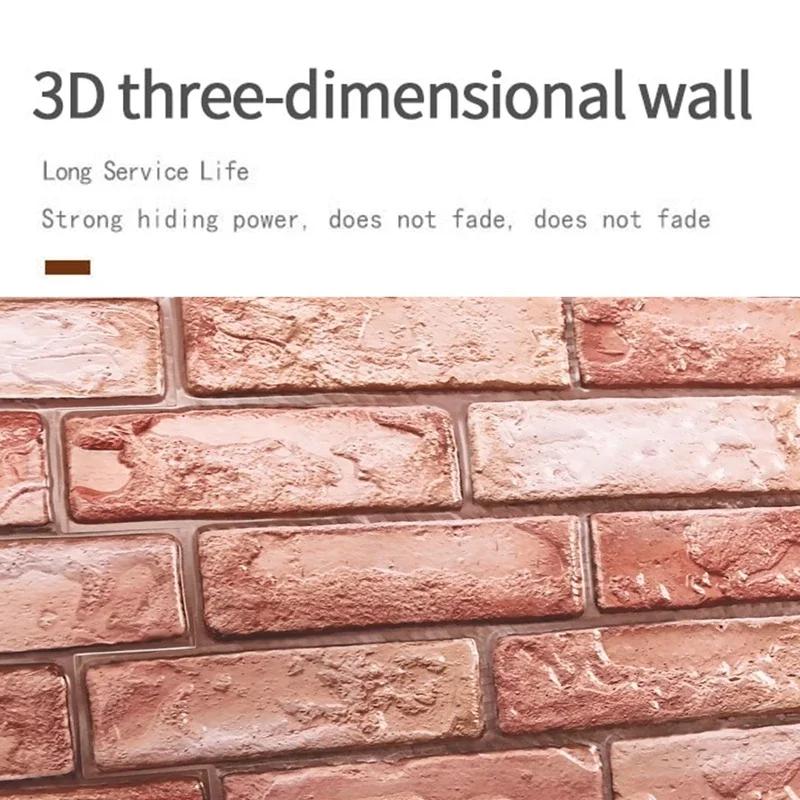 5/10pcs 3D Brick Wall Sticker Self-Adhesive PVC Wallpaper for Bedroom Waterproof Oil-proof Kitchen Stickers DIY Home Wall Decor