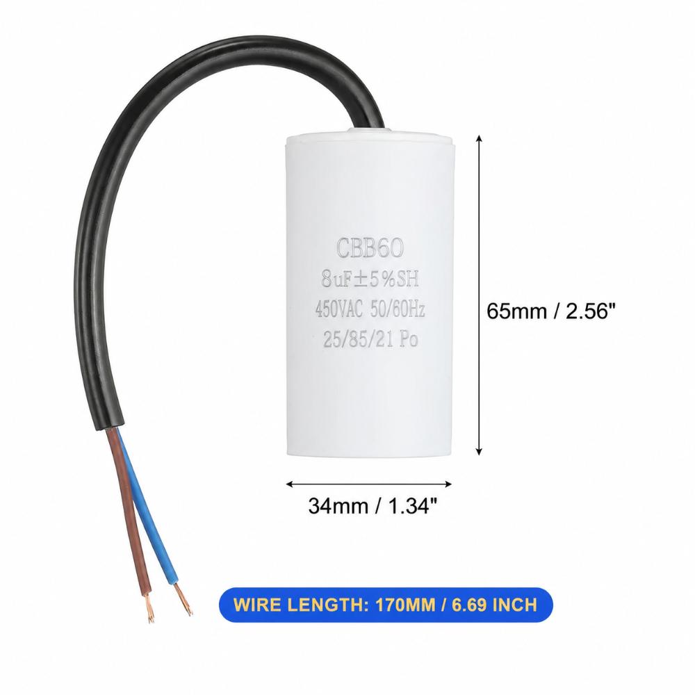 450V CBB60 Capacitor 50/60Hz Water Pump Capacitor Durable Start Capacitor