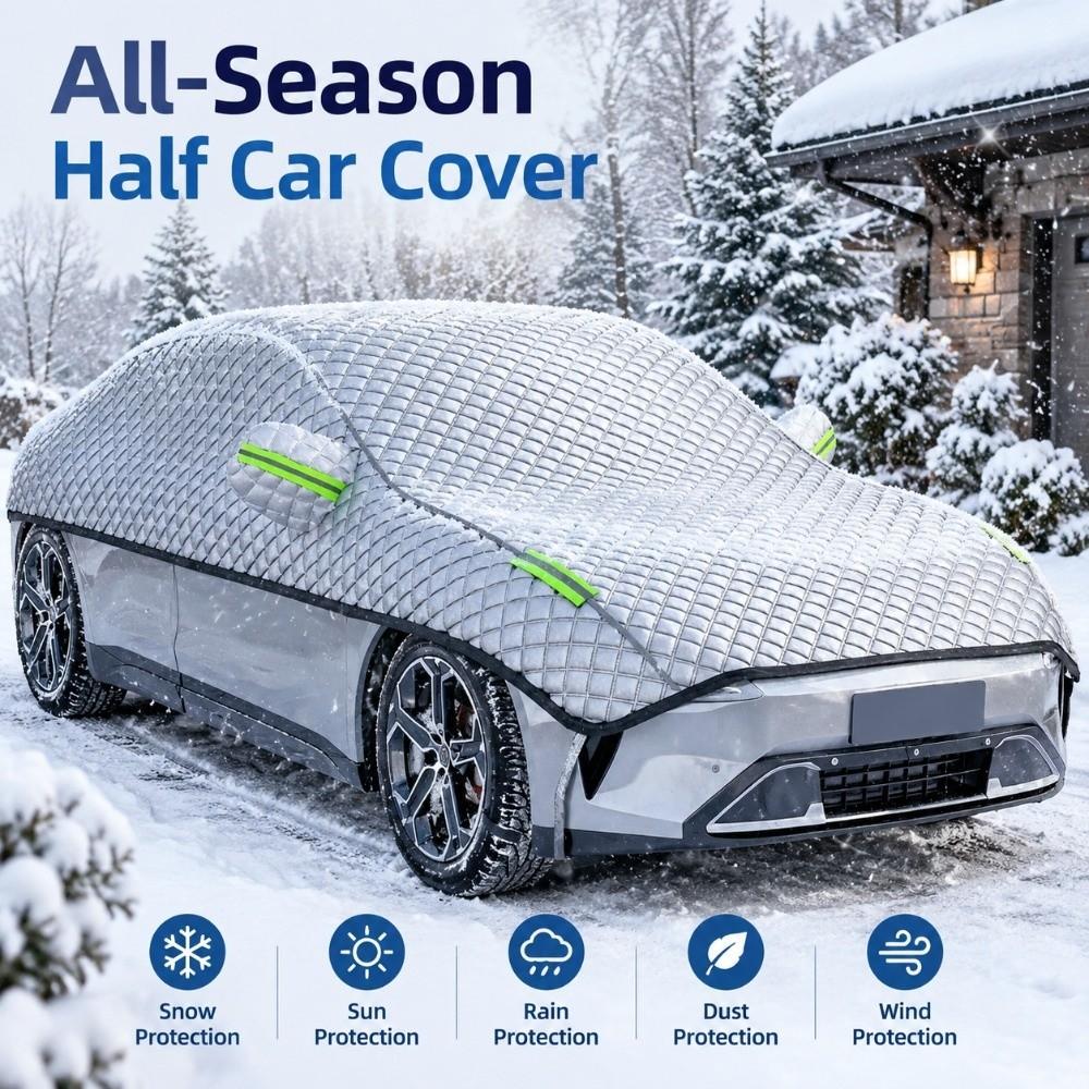 Thick Anti-Tear Windshield Sun Shade Waterproof Half Vehicle Cover Half Car Snow Cover Crossover