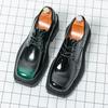 Fashion Men Casual Office Business Formal Oxford Thick Bottom Dress Shoes Men Gentleman Outdoor Patent Leather Wedding Shoes Zapatillas