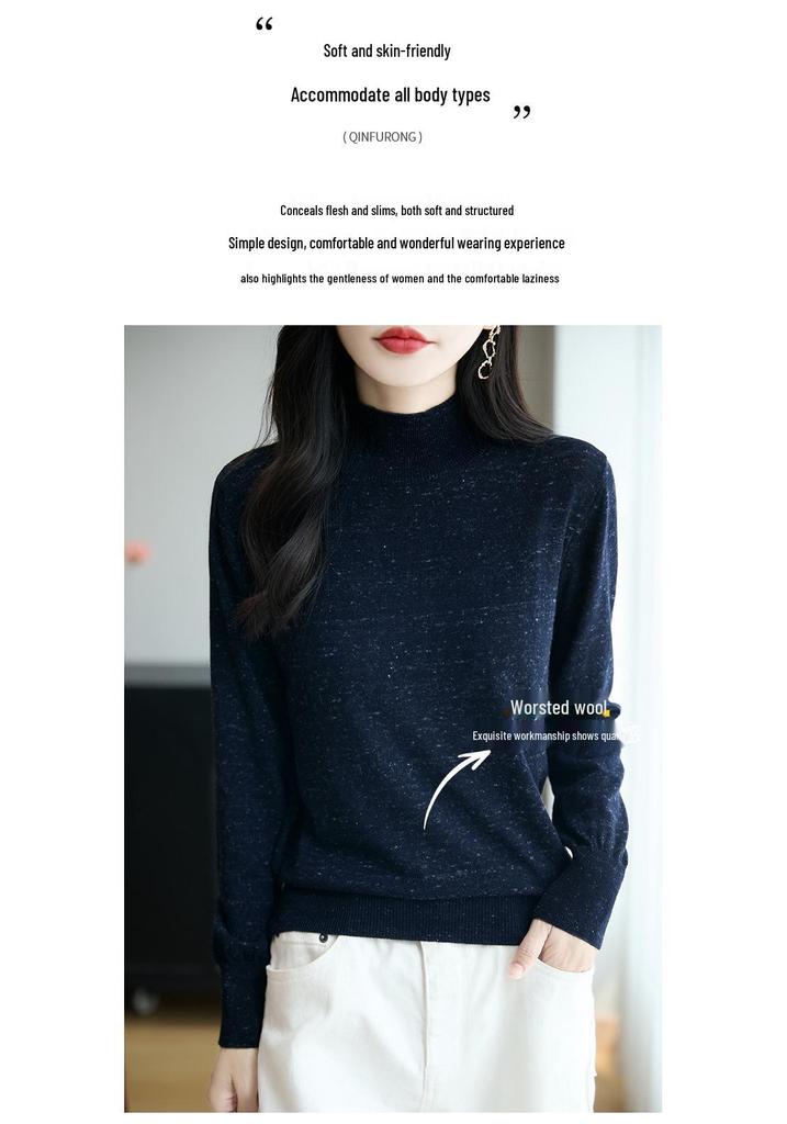High-Neck Women's Slim-Fit Sweater: Soft, Comfortable, and Versatile for Autumn and Winter