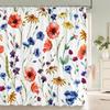 JY01Flower Shower Curtain Bathroom Waterproof Polyester Shower Curtain Floral Printing Curtains for Bathroom Shower with Hooks@1