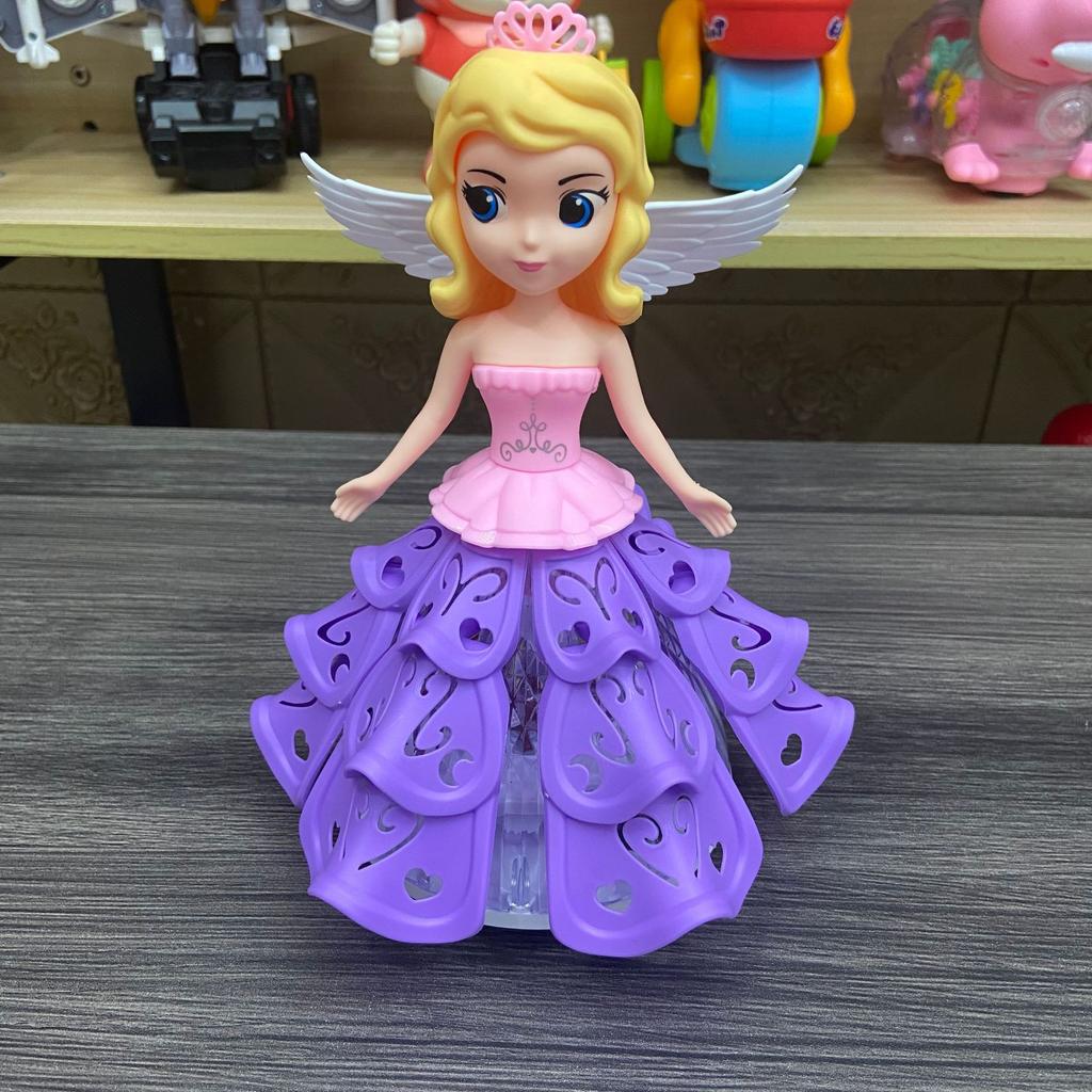 Kids Electric Toy Cartoon Pretty Angel Princess Toy With Light Music Gimbal Walking Toys Kids Light-emitting Toys Birthday Gifts