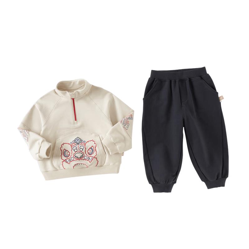 DAVE&BELLA Boys' Chinese Style Hoodie & Pants Set