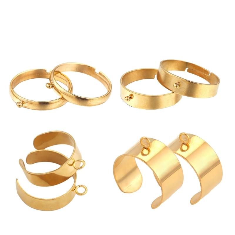 10 Stück Edelstahl Ringrohlinge Offen Verstellbare Fingerringe DIY Schmuckherstellung Rohlinge für Bastler Handgemachtes Geschenk