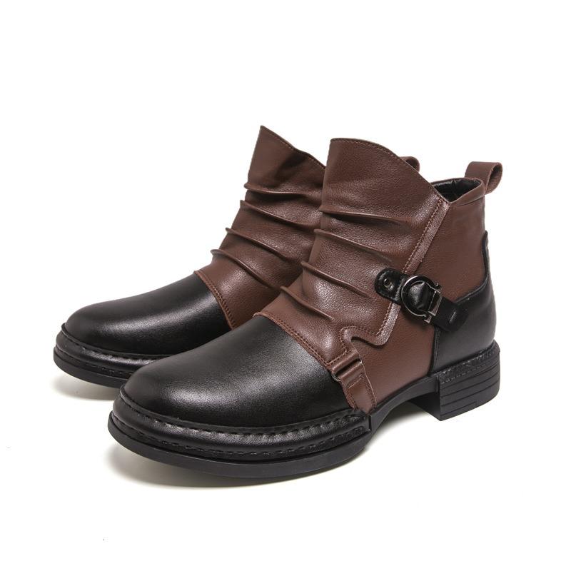 Autumn Winter Retro Ankle Boots For Men Fashion Casual Size Zipper Motorcycle Boots Man New Designer Warm Platform Shoes Male