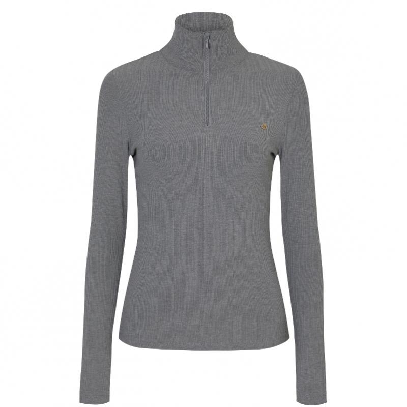 PLAYBOO Fleece Ribbed Half Zip Top Heather Grey