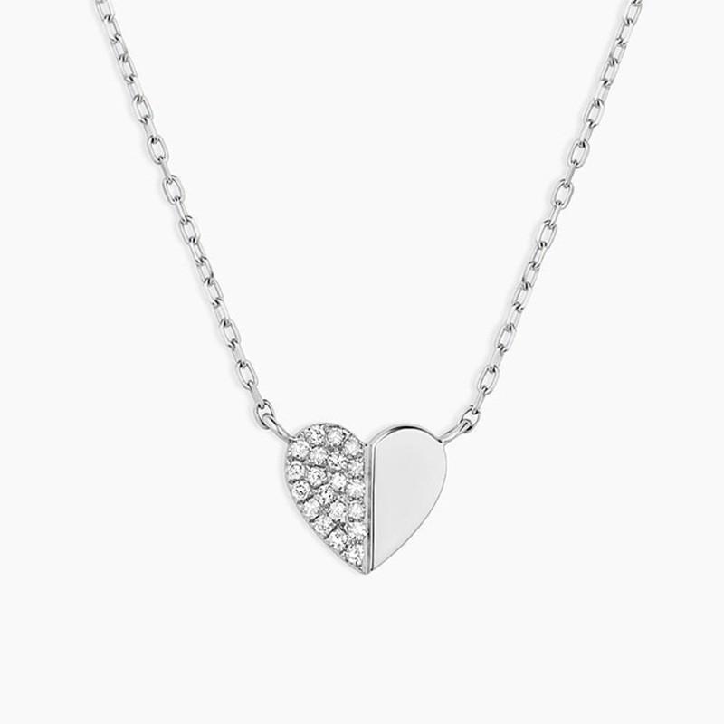 Zircon Heart Clavicle Necklace Vintage Versatile Jewelry Women