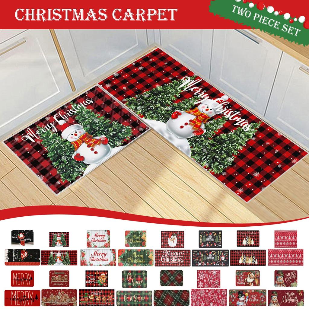 2 stücke Weihnachten Teppich 17*24in/17*47 In Tufted Rutschfeste Badezimmer Haustür Schlafzimmer Küche Wohnzimmer Matte Teppich