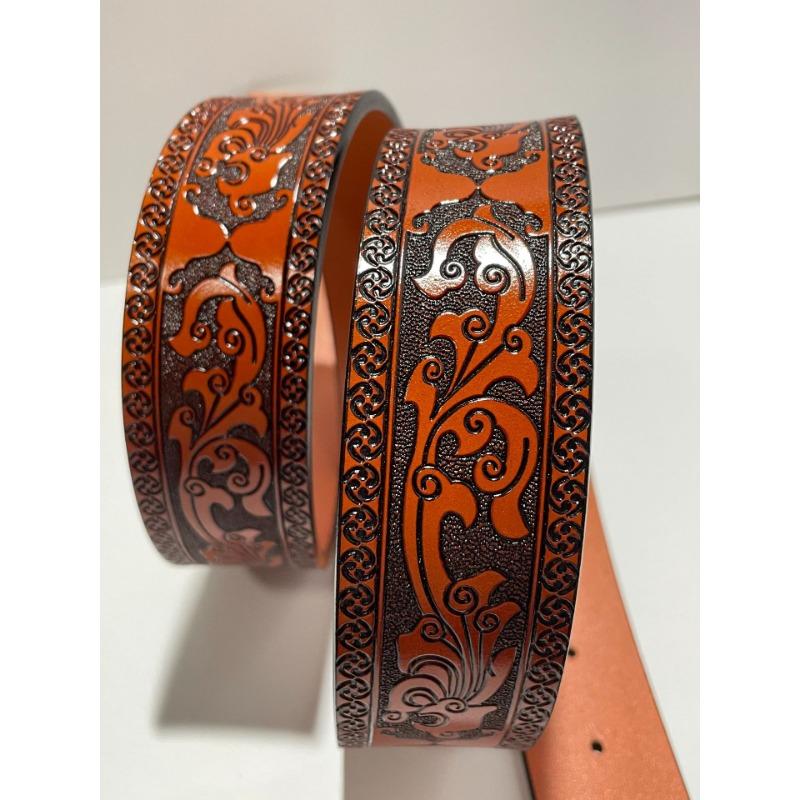 Annual Automatic Buckle Strip, Genuine Leather Belt, High-End Embossed Whole Cowhide Without Buckle