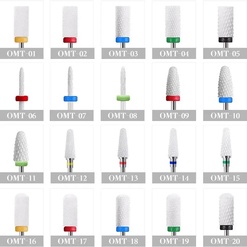 Ceramic Nail Drill Bit-3/32 Nail Drill Bits for Acrylic Nails Professional Electric Nail Drill for Crystal Nails Extension