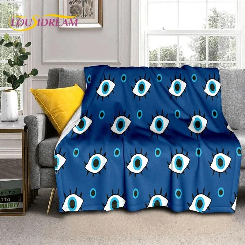 3D Evil Eye Turkey Blue Nazar Eye of Horus Cobertores de flanela macia, cobertor confortável para camas de piquenique, sofá, quarto