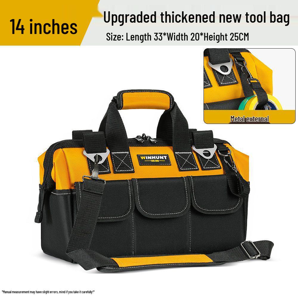 Durable Canvas Handheld Electrician's Tool Bag - Sturdy, Multifunctional for Repair & Woodworking