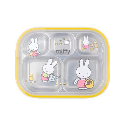 Pastelová Miffy nerezová tanierová obedová krabička, tanier + veko, zmiešané farby, Populárne kórejské rodičovské potreby