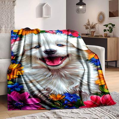 1PC Puppy Portrait Blanket, Throw For Sofa, Bed, Travel, Printing Blanket With Soft And Warm Fabric Yy250918182