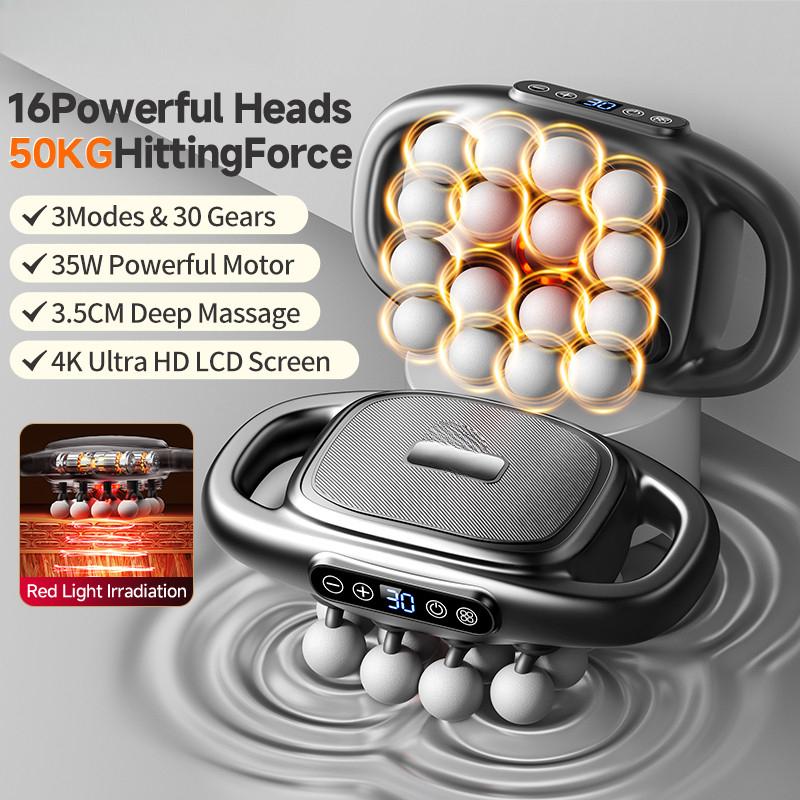 6/8/16 Heads Powerful Wireless Massager Rechargeable Massage Gun High Frequency Vibrate Relaxation Body Massaging Instrument
