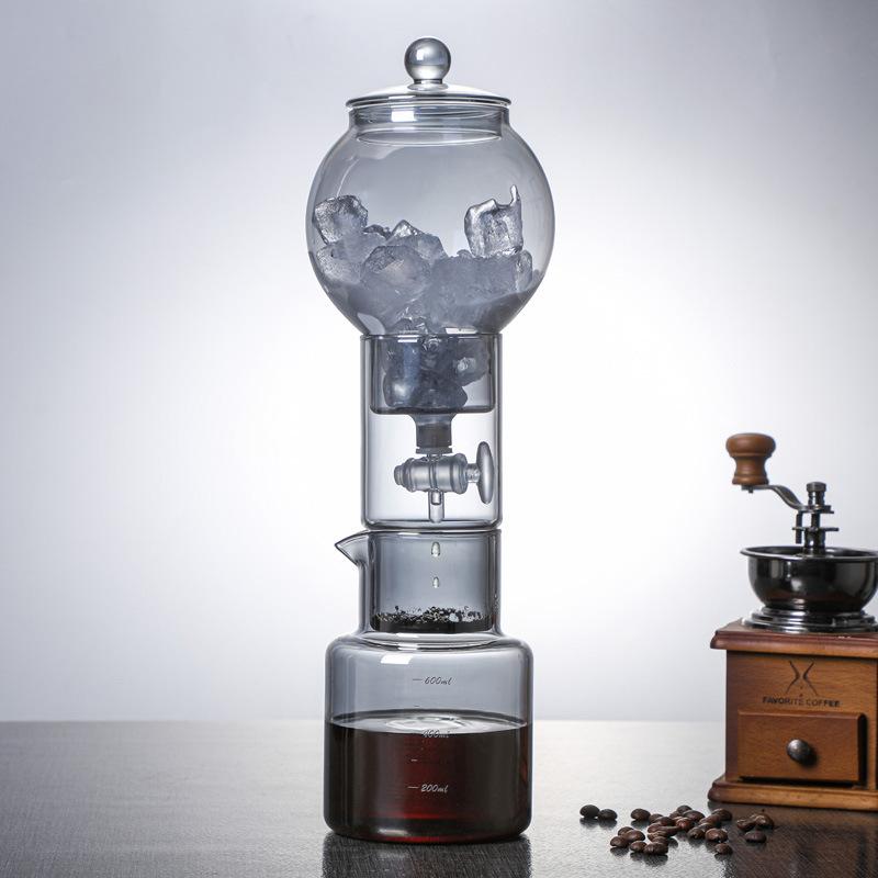 Set Caraffa per Caffè Cold Brew in Vetro con Filtro a Goccia e Gocce di Ghiaccio