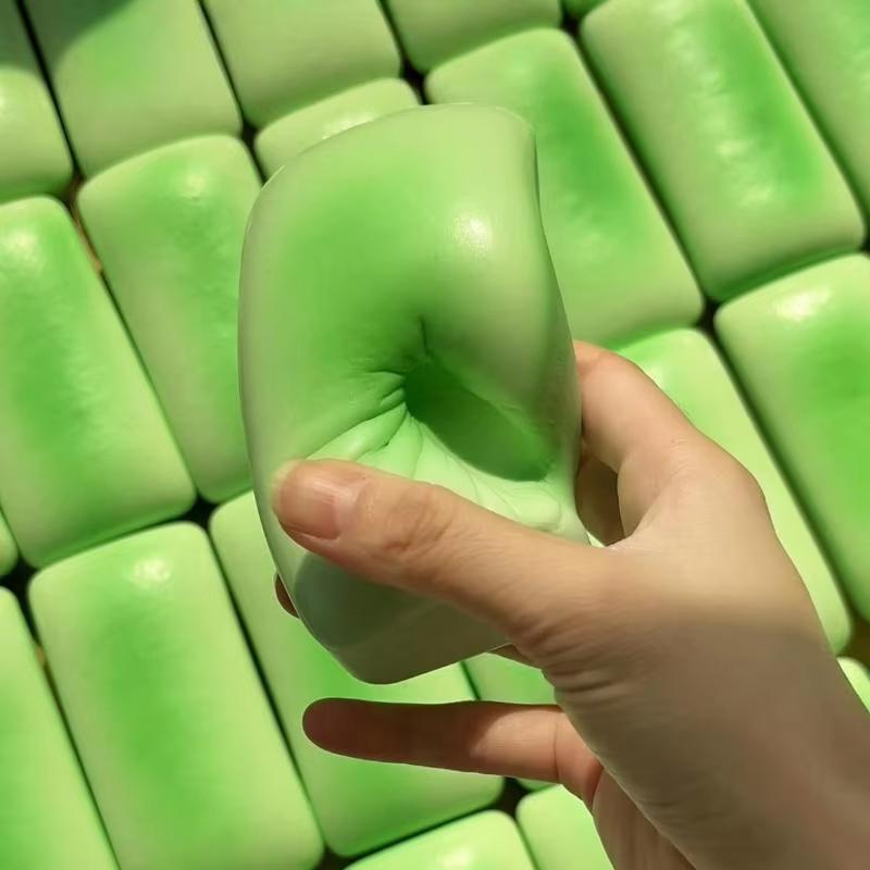 1Pcs Slow Rising Soft Squeeze Toy Food Shape Rice Cake Cheese Bread Anxiety Reliever Toy for Travel Time Kill