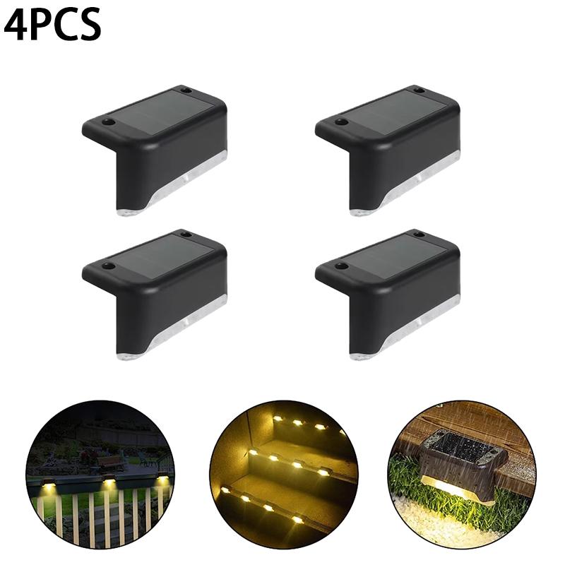 4/6/8/12/16/20/24Pcs New Solar Fence Light Railing Stair Lamp Outdoor Waterproof LED Step Light Courtyard Decorative Wall Light
