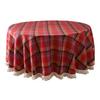 Christmas Round Tablecloth Plaid Tassel Tablecloth Home Party Wedding Thanksgiving Birthday Decoration