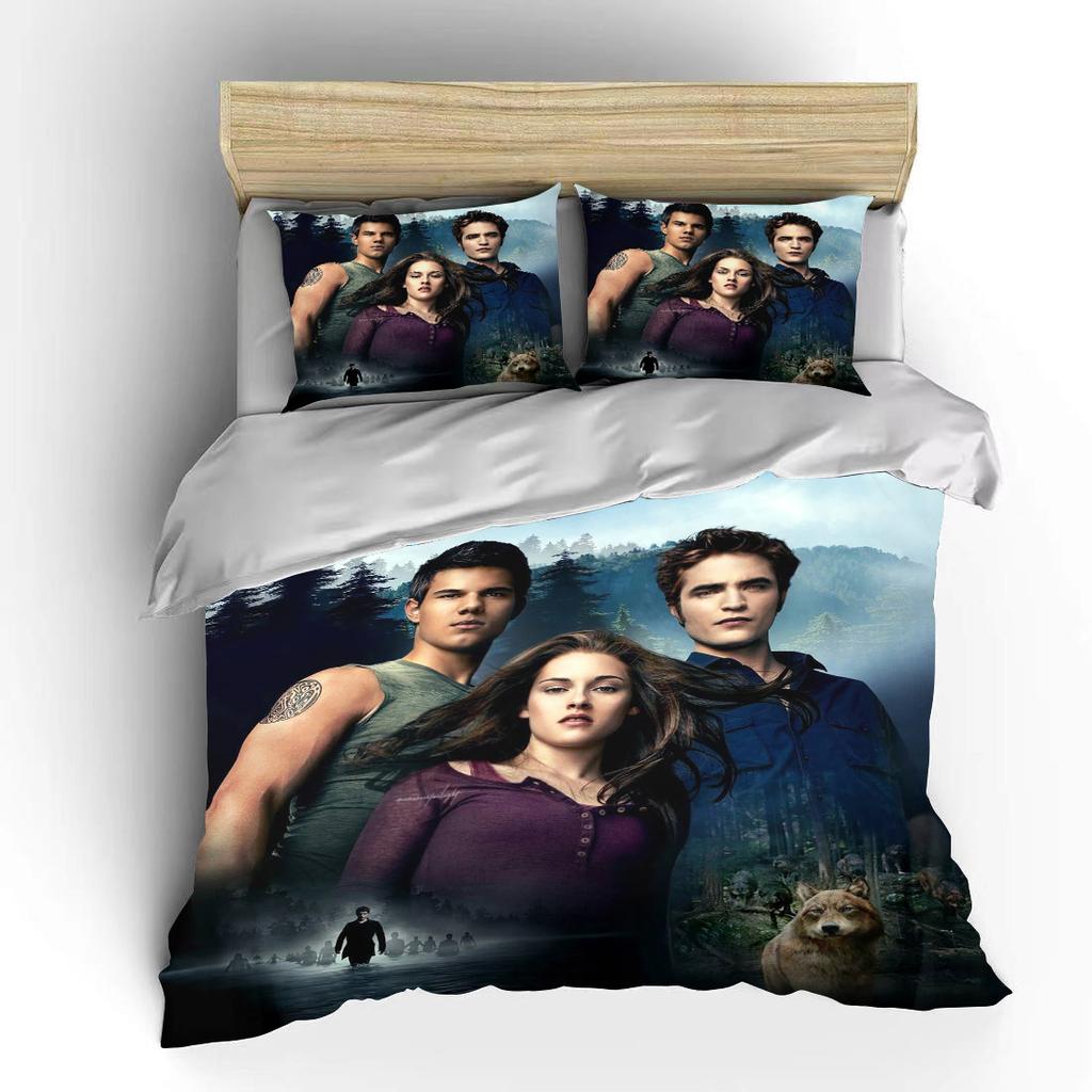 10 Sizes Movie Twilight 3D Bedding Set Character Printed Duvet Cover Fashion Bed Linens For Adults Twin Full Queen King
