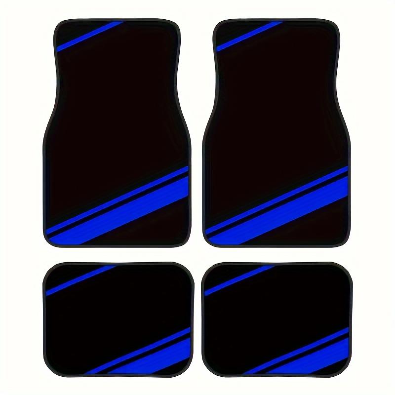 4 шт. автомобильных ковриков с синей полосой - универсальные - простые и элегантные, в гоночном стиле, идеальный подарок для мужчин и женщин!