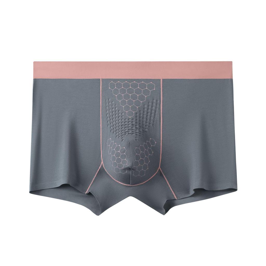 Men's 50S Lenzing Modal Tourmaline Massage Boxer Briefs with Antibacterial Oyster Essence