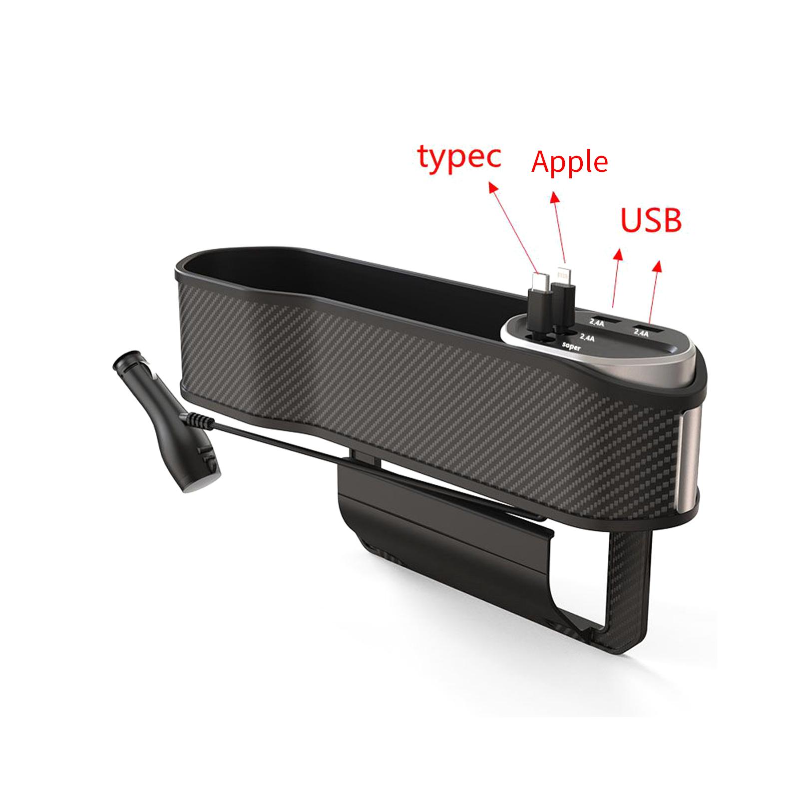 

Органайзер для заполнения щелей в автомобильном сиденье с подстаканником, боковой карман на консоли переднего сиденья с беспроводной зарядкой, Type-C, Lightning