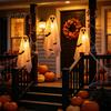 Halloween Hanging Ghost Decorations Scary Decor, Spooky Bat Print Decor for Porch Floating Tree Decoration Tree, Glow-in-the-Dark Outdoor Front