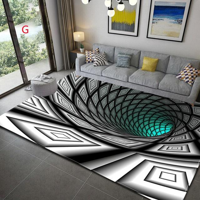 3D Optical Illusion Vortex Carpet - Bedroom & Living Room Floor Mat