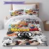 Son Goku Pattern Bedding,Quilt Set Quilt Cover Pillowcase Home Birthday Gift (1 * Duvet Cover + 2 * Pillowcase, Without Core)