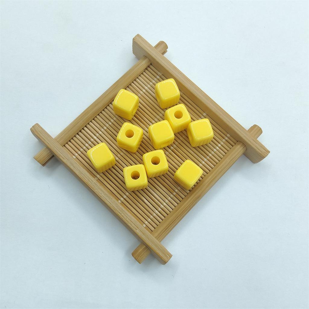 10mm 10pcs Square Shape Acrylic Candy Color Spacer Beads For Jewelry Making Beaded Materials Jewelry Accessory