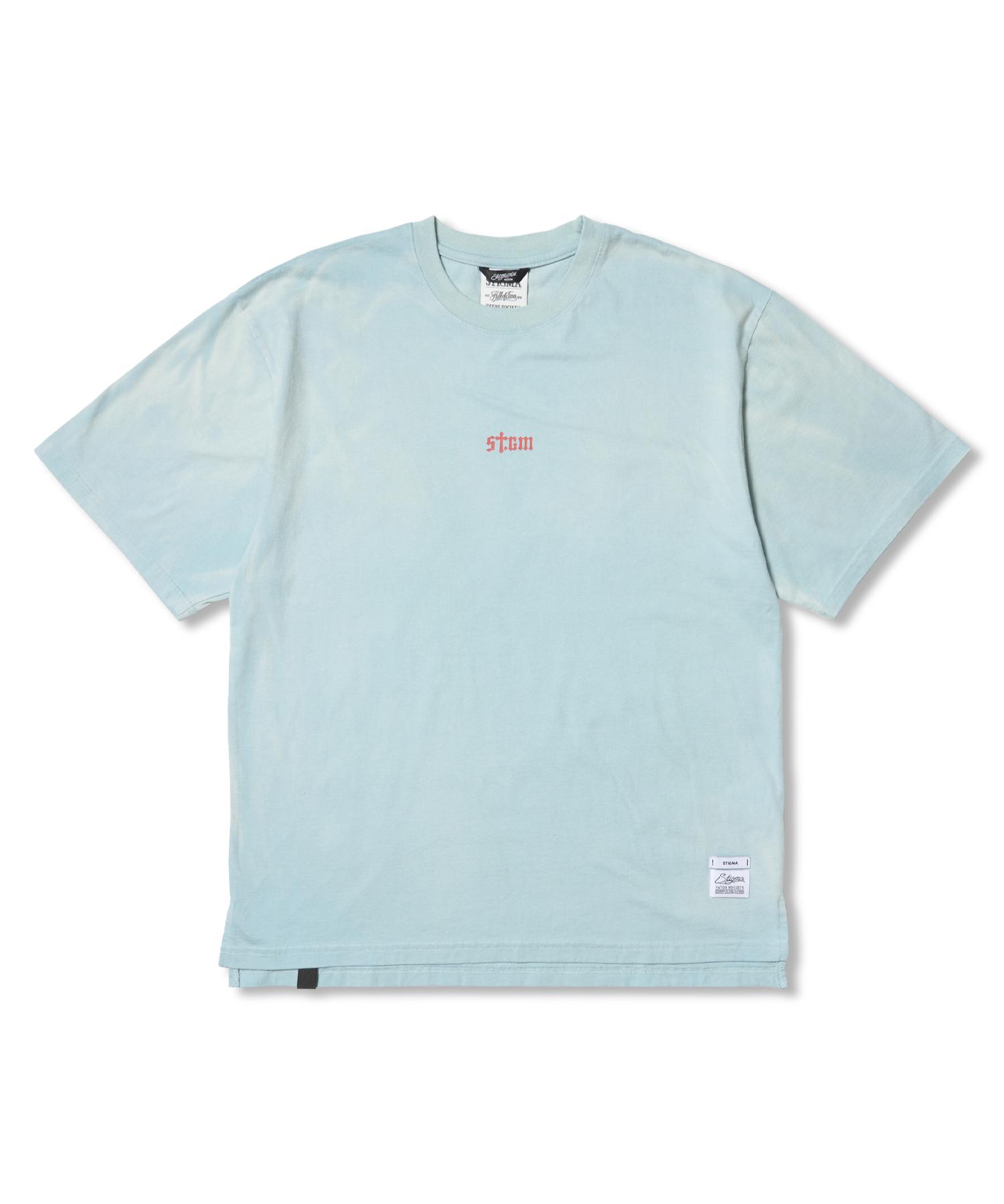 Stigma Stgm Logo Vintage-Like Washed Oversized Short Sleeves T-Shirts Sky Blue Sky Blue/L