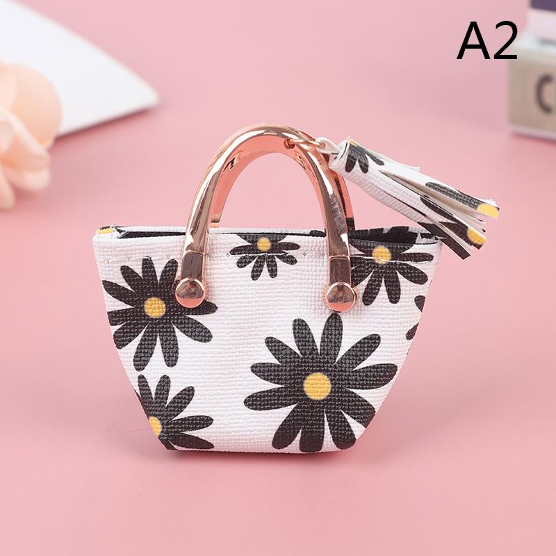 Fashion 1/6 1/12 Dollhouse Miniature Leather Suitcase Mini Bag Backpack Doll Luggage Box Handbag Shoulder Bag Leather Bag Purses