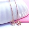 Purple Gold Flower Earrings, Niche Temperament Rose Gold Plated Exquisite Design Earrings