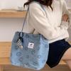 Japanese Style Women's Corduroy Canvas Tote: Large Capacity, Versatile Handheld or Shoulder Bag for Students