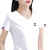 Women's 2025 Summer V-Neck Cotton White Short-Sleeve T-Shirt - High-End, Stylish, Hot-Selling Top
