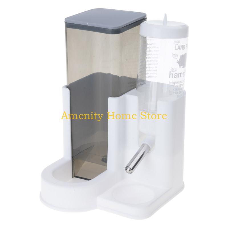 F26C Convenient Pet Feeder Automatic Water Dispenser Feeding Supply for Hamster серый