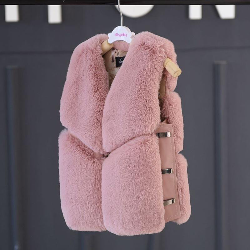 

Осень Зима Новые Меховые Жилеты Для Мальчиков Девочек Утолщенные Хлопковые Детские Теплые Новые Однотонные Жилеты Верхняя Одежда Теплые Жилеты 150cm