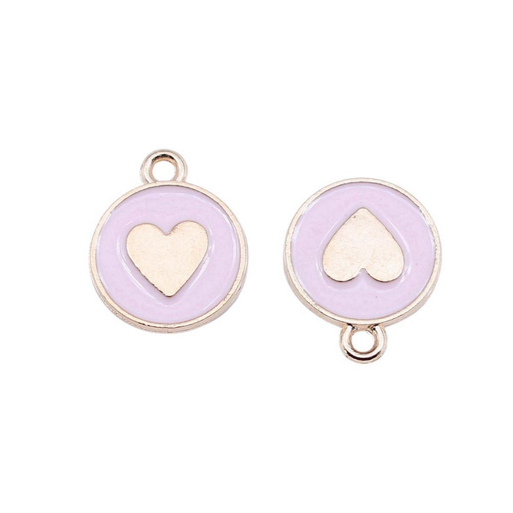 Love Heart Enamel Charms Multi Color Pendants For Romantic Jewelry Component